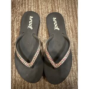Reef Flip Flops Sparkle Thong Sandals Beach Pool Summer Shoes Size 6-7 Worn Once